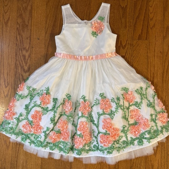 American Princess Other - American Princess White and Pink Floral Dress Girls Size 7
